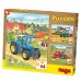 Puzzle 3 x 24 pièces : tracteur & cie  Haba    260258